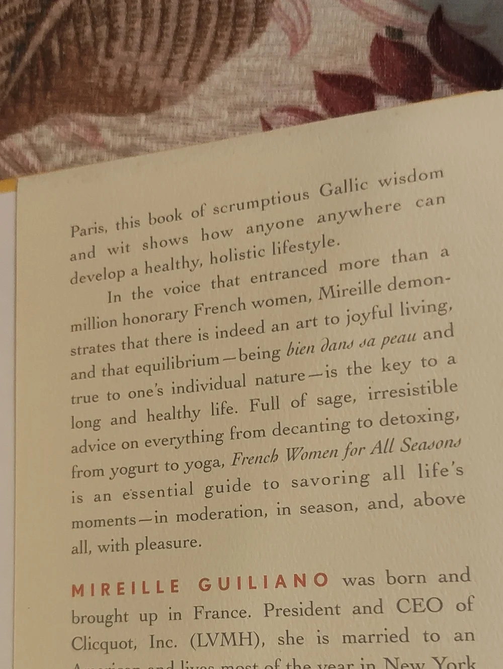 SUMNER READING: FRENCH WOMEN FOR ALL SEASONS & RECIPES!
